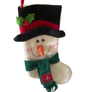 🏷️ON SALE 🏷️ Happy Snowman Large Face Christmas Stocking NEW